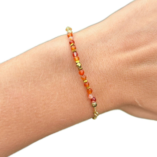 Edelsteen armband carneool verstelbaar