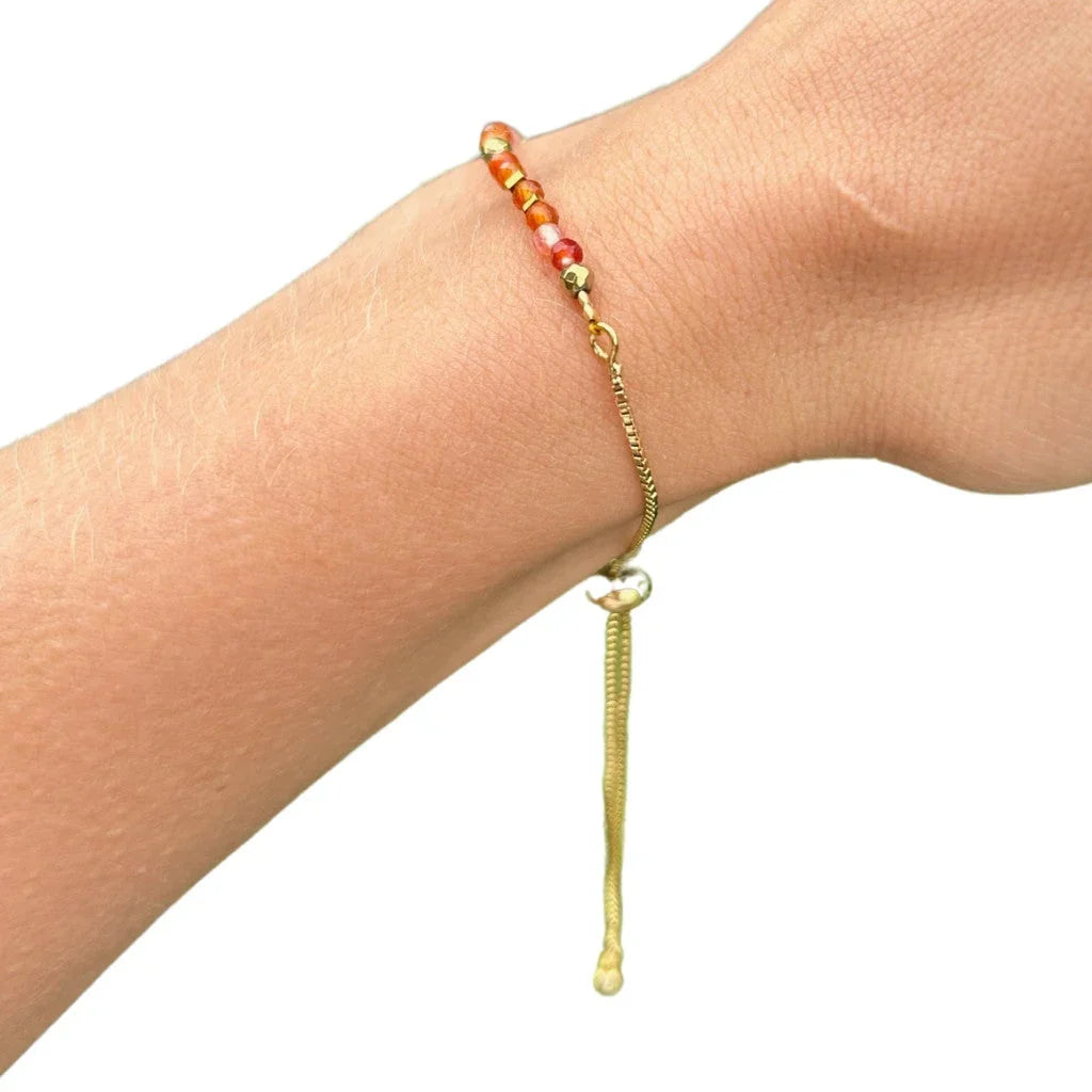 Edelsteen armband carneool verstelbaar