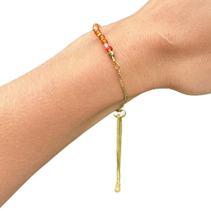 Edelsteen armband carneool verstelbaar