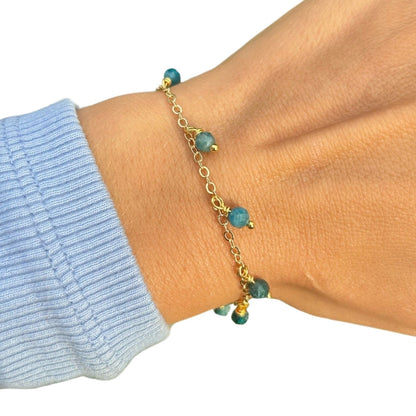 Edelsteen armband apetiet goldplated