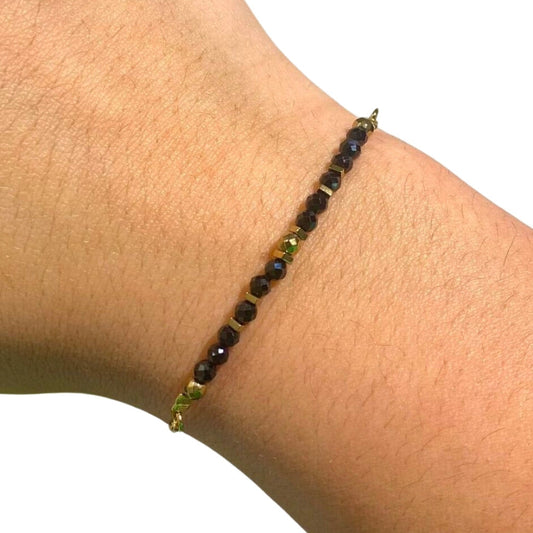 Edelsteen armband onix verstelbaar