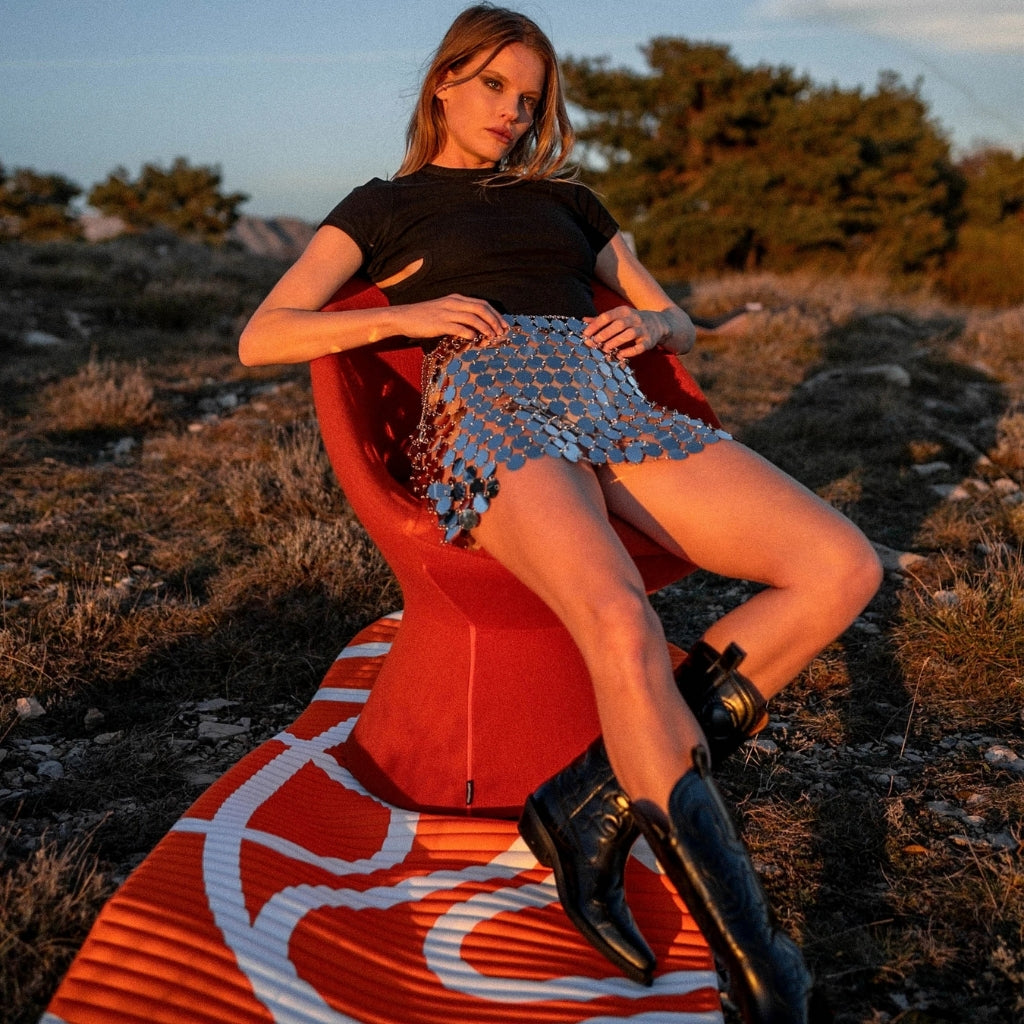 Exercise mat Archy 8 mm - Hercule Studio - bari print orange pop