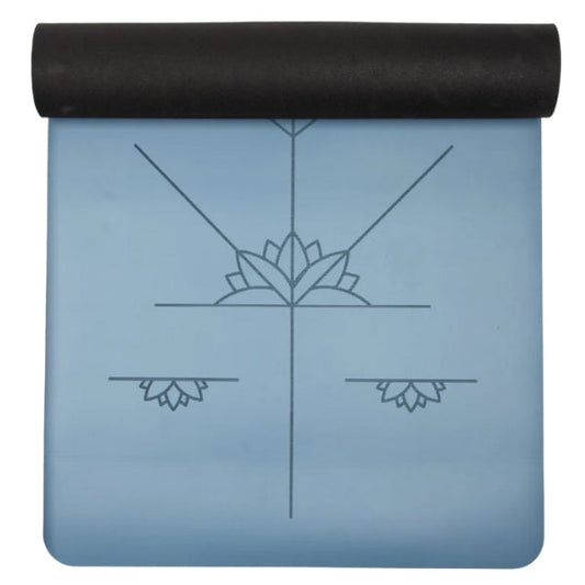 Yogamat alignment extra groot 6mm - Myga - blauw