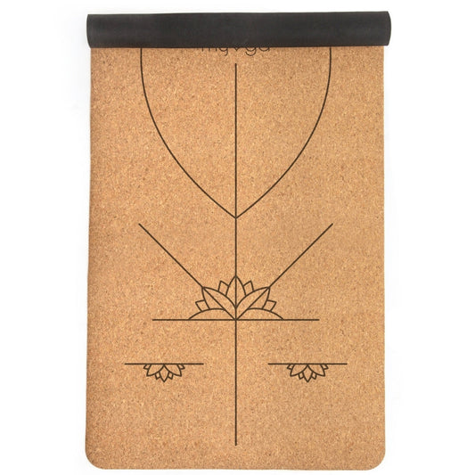 Yogamat kurk alignment extra groot 6mm - Myga
