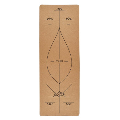 Yogamat kurk alignment extra groot 6mm - Myga
