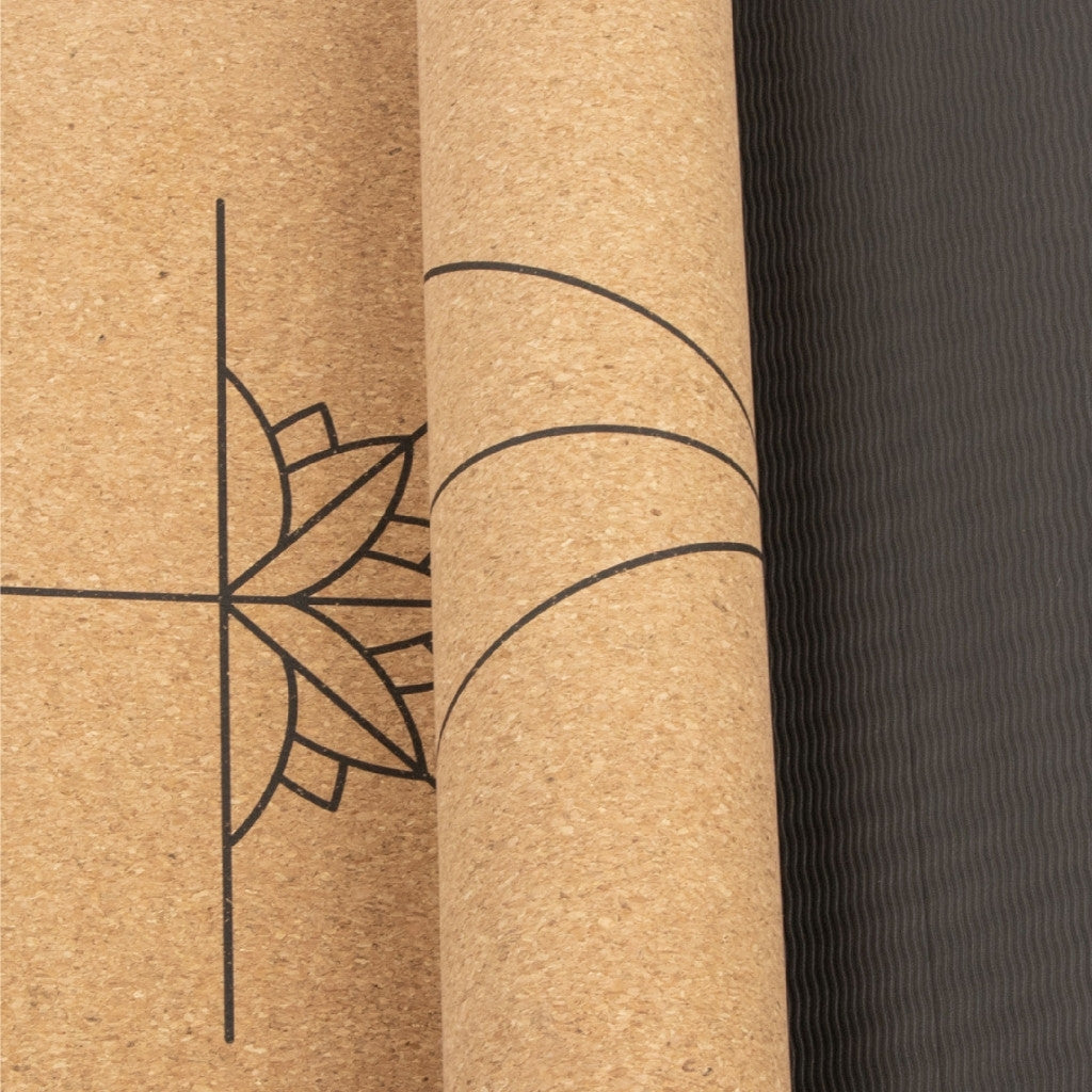 Yogamat kurk alignment extra groot 6mm - Myga