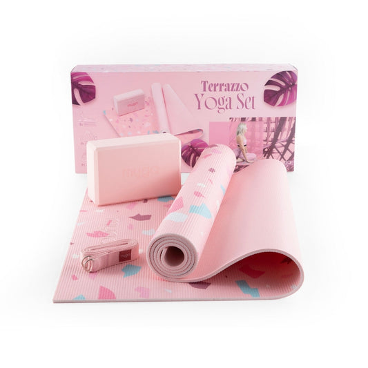 Yoga starterskit terrazzo - Myga - dusty pink
