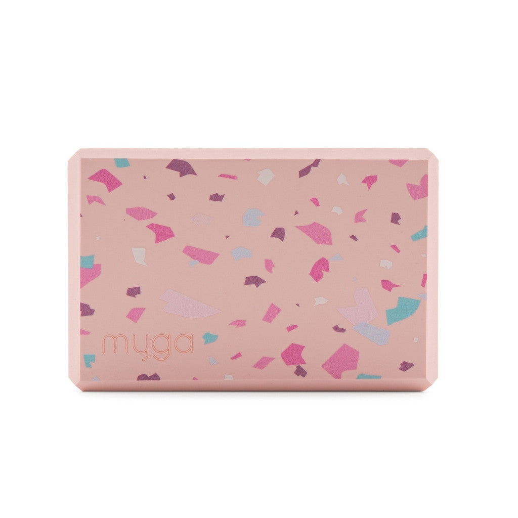 Yogablok foam Terrazzo - Myga - roze