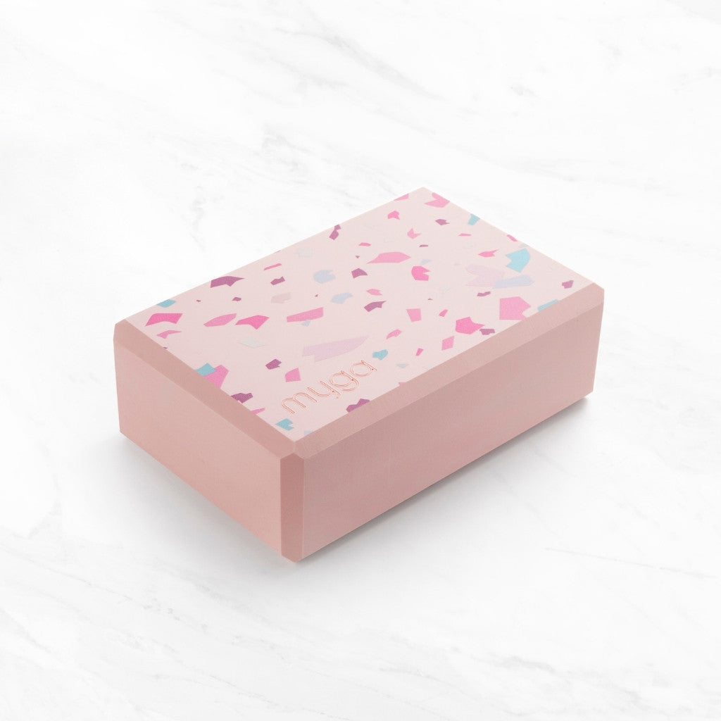 Yogablok foam Terrazzo - Myga - roze