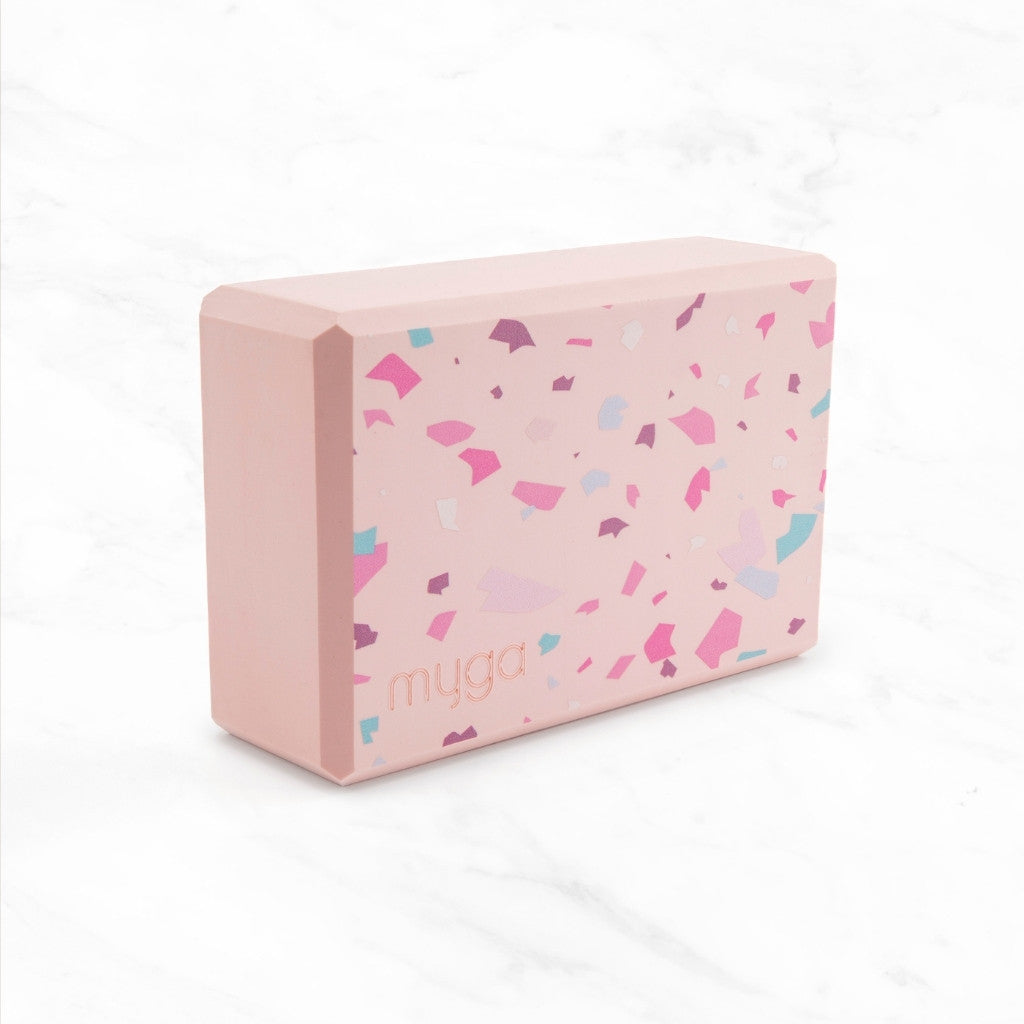 Yogablok foam Terrazzo - Myga - roze