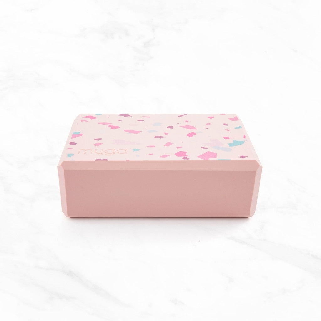 Yogablok foam Terrazzo - Myga - roze