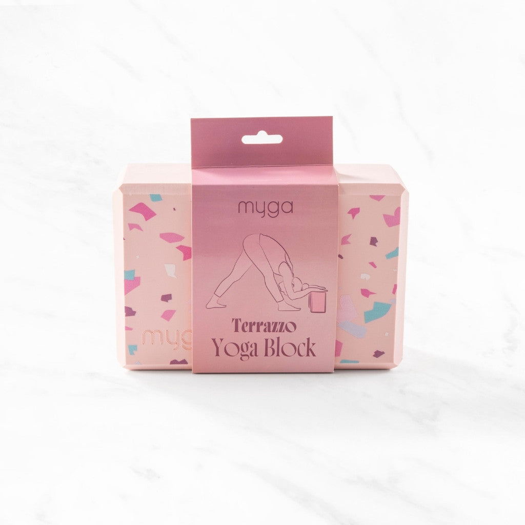Yogablok foam Terrazzo - Myga - roze
