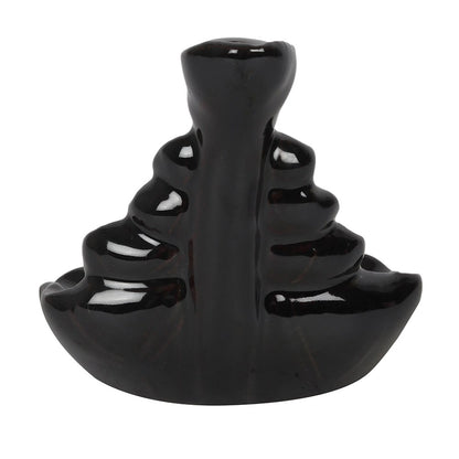 Backflow wierookhouder 4-laags ripple - zwart