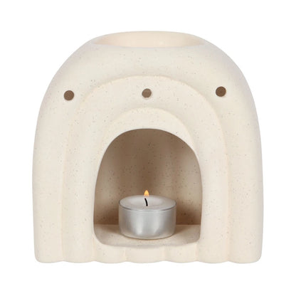 Oliebrander en wasverwarmer minimalistische speckle arch - wit