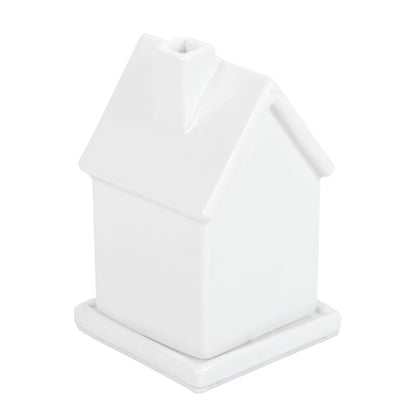 Wierookkegelhouder huis - wit