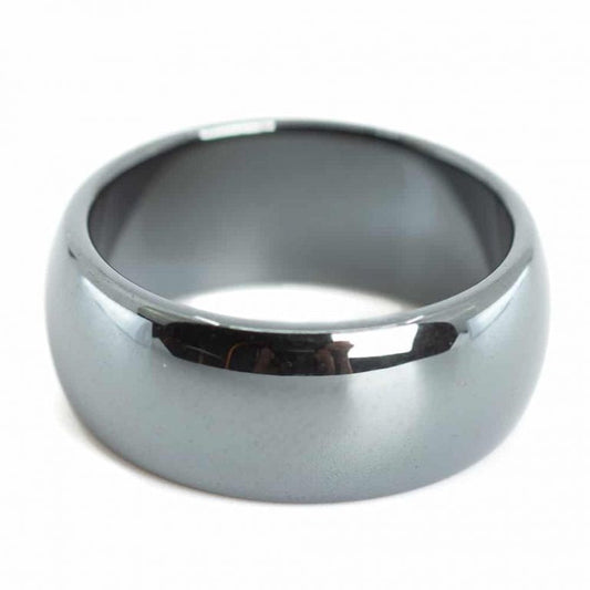 Edelsteen ring hematiet 10 mm - Mindfulshop - zwart