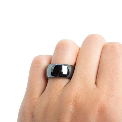 Edelsteen ring hematiet 10 mm - Mindfulshop - zwart