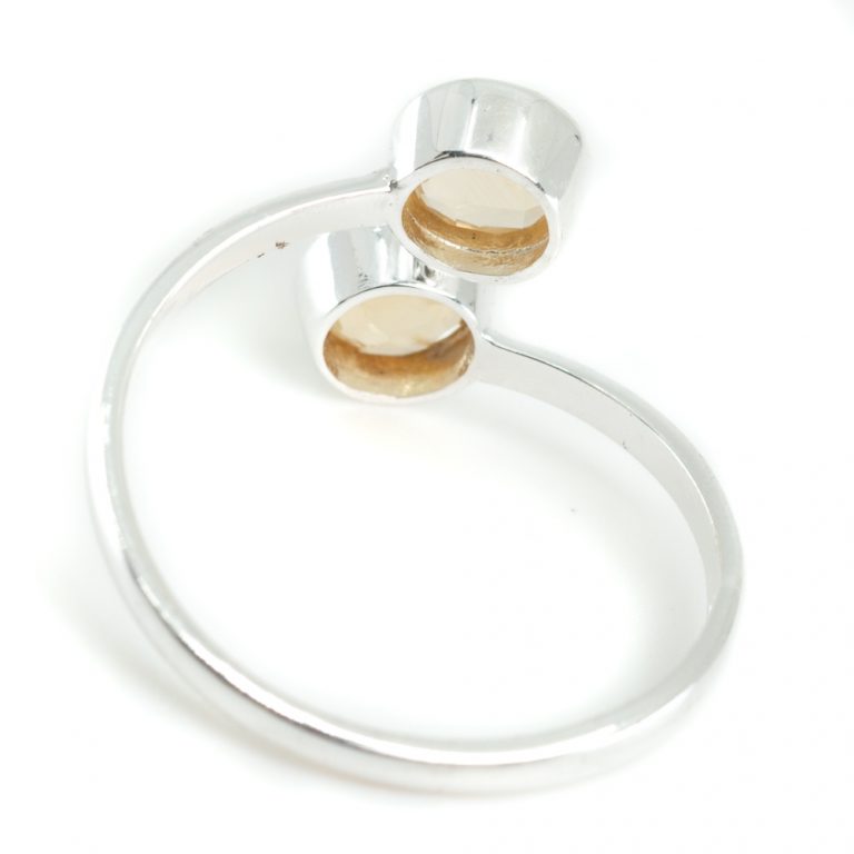 Geboortesteen ring citrien november verstelbaar - Mindfulshop - zilver