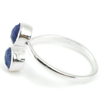 Geboortesteen ring saffier september verstelbaar - Mindfulshop - zilver