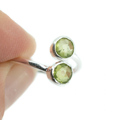 Geboortesteen ring peridoot augustus verstelbaar - Mindfulshop - zilver