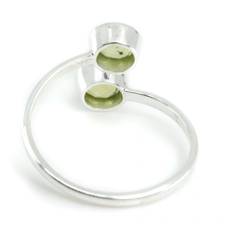Geboortesteen ring peridoot augustus verstelbaar - Mindfulshop - zilver