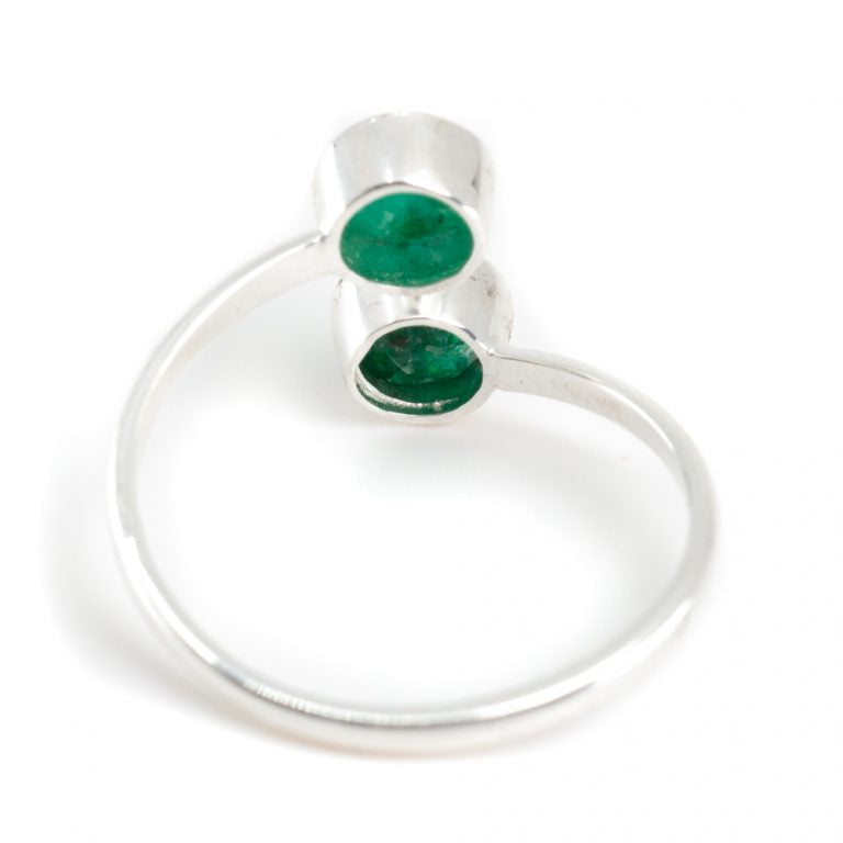 Geboortesteen ring smaragd mei verstelbaar - Mindfulshop - zilver