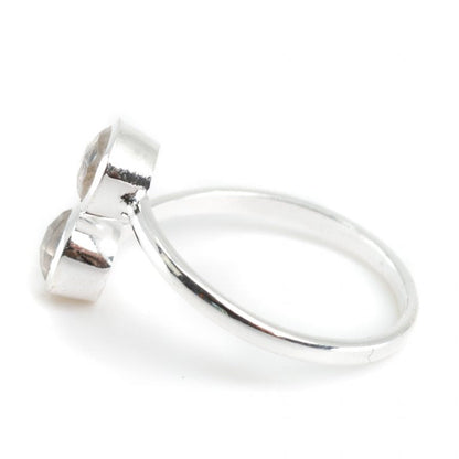 Geboortesteen ring bergkristal april verstelbaar - Mindfulshop - zilver