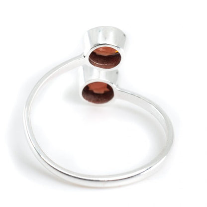 Geboortesteen ring granaat januari verstelbaar - Mindfulshop - zilver