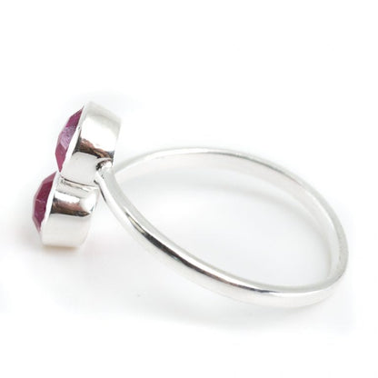 Geboortesteen ring robijn juli verstelbaar - Mindfulshop - zilver