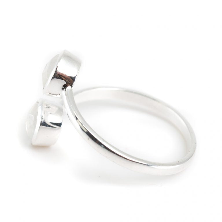 Geboortesteen ring maansteen juni verstelbaar - Mindfulshop - zilver