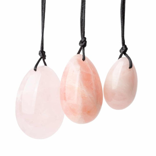 Yoni Ei set rozenkwarts – set van 3 - roze