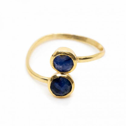 Geboortesteen ring saffier september verstelbaar - Mindfulshop - goud