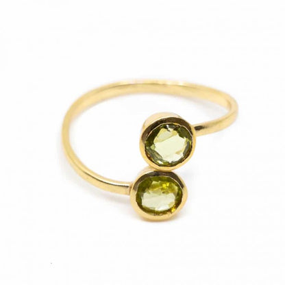 Geboortesteen ring peridoot augustus verstelbaar - Mindfulshop - goud