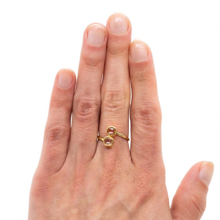 Geboortesteen ring bergkristal april verstelbaar - Mindfulshop - goud