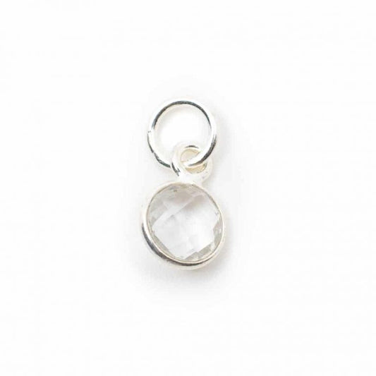 Edelsteen hanger voor ketting geboortesteen april bergkristal - Mindfulshop - zilver