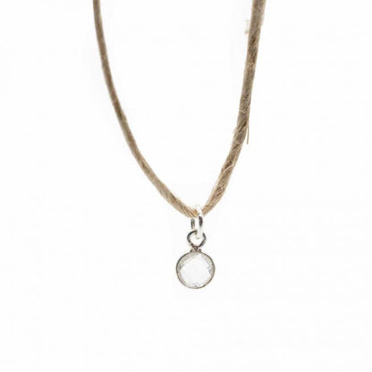Edelsteen hanger voor ketting geboortesteen april bergkristal - Mindfulshop - zilver