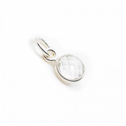 Edelsteen hanger voor ketting geboortesteen april bergkristal - Mindfulshop - zilver