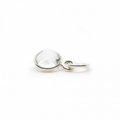 Edelsteen hanger voor ketting geboortesteen april bergkristal - Mindfulshop - zilver