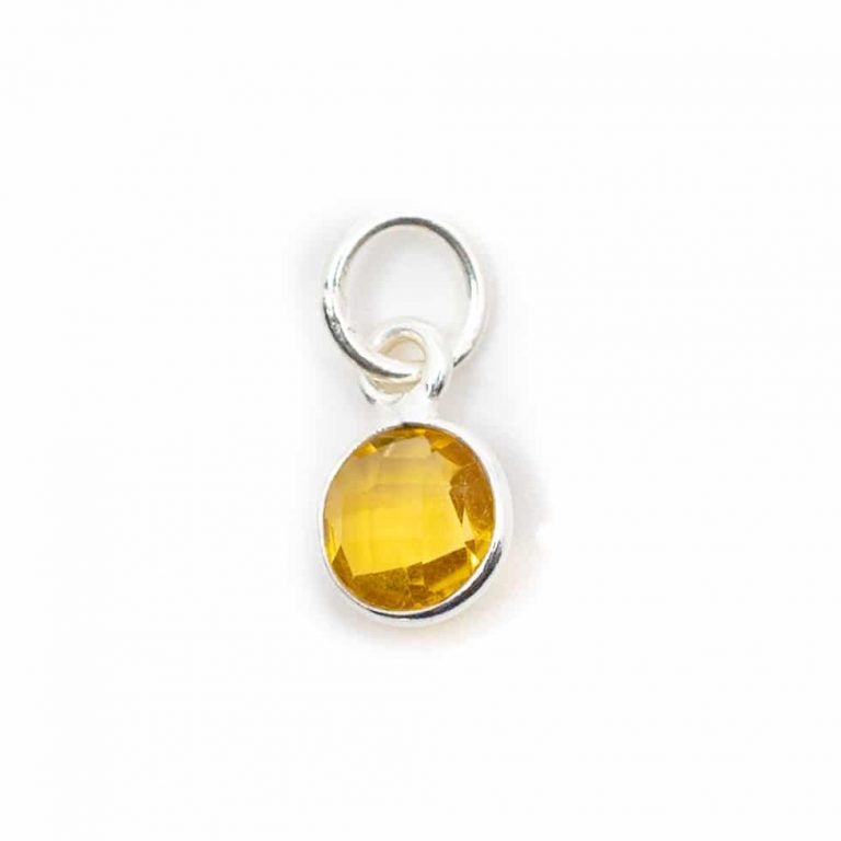 Edelsteen hanger voor ketting geboortesteen november citrien - Mindfulshop - zilver