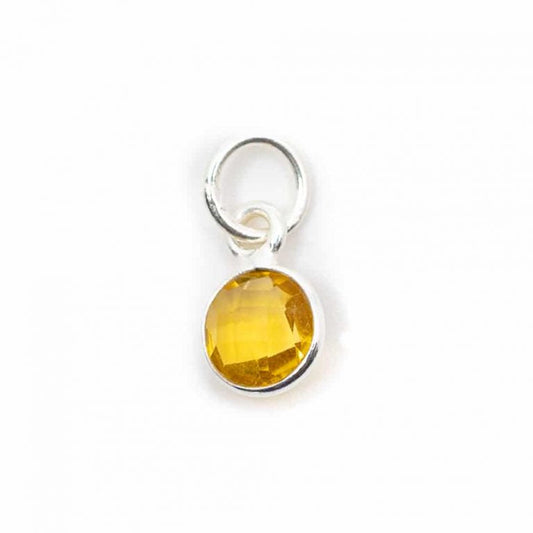 Edelsteen hanger voor ketting geboortesteen november citrien - Mindfulshop - zilver