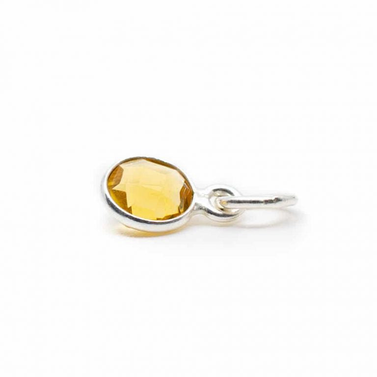 Edelsteen hanger voor ketting geboortesteen november citrien - Mindfulshop - zilver