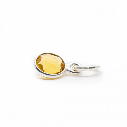 Edelsteen hanger voor ketting geboortesteen november citrien - Mindfulshop - zilver