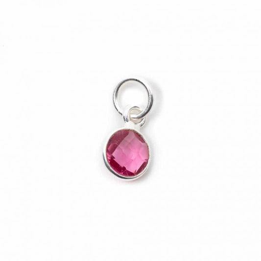 Edelsteen hanger voor ketting geboortesteen oktober roze toermalijn - Mindfulshop - zilver