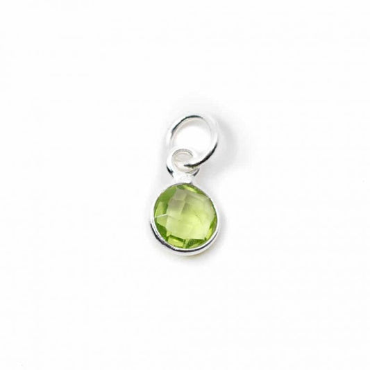 Edelsteen hanger voor ketting geboortesteen augustus peridoot - Mindfulshop - zilver