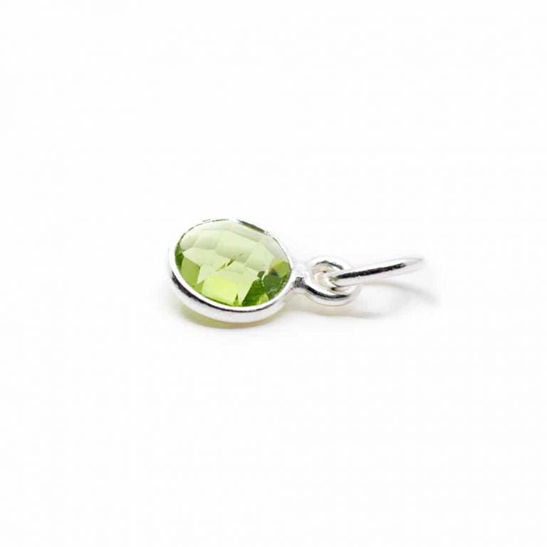 Edelsteen hanger voor ketting geboortesteen augustus peridoot - Mindfulshop - zilver