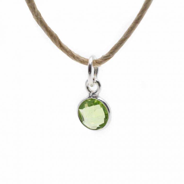 Edelsteen hanger voor ketting geboortesteen augustus peridoot - Mindfulshop - zilver