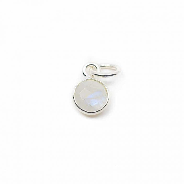 Edelsteen hanger voor ketting geboortesteen juni maansteen - Mindfulshop - zilver