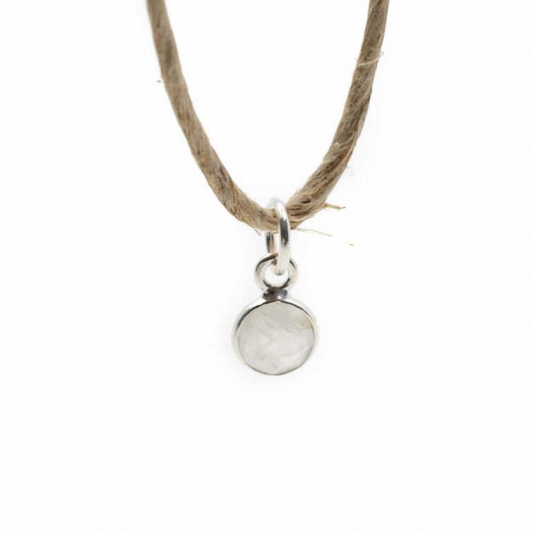 Edelsteen hanger voor ketting geboortesteen juni maansteen - Mindfulshop - zilver