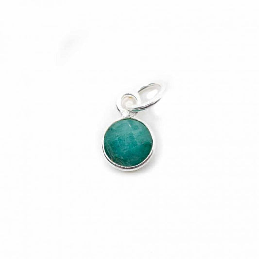 Edelsteen hanger voor ketting geboortesteen mei smaragd - Mindfulshop - zilver
