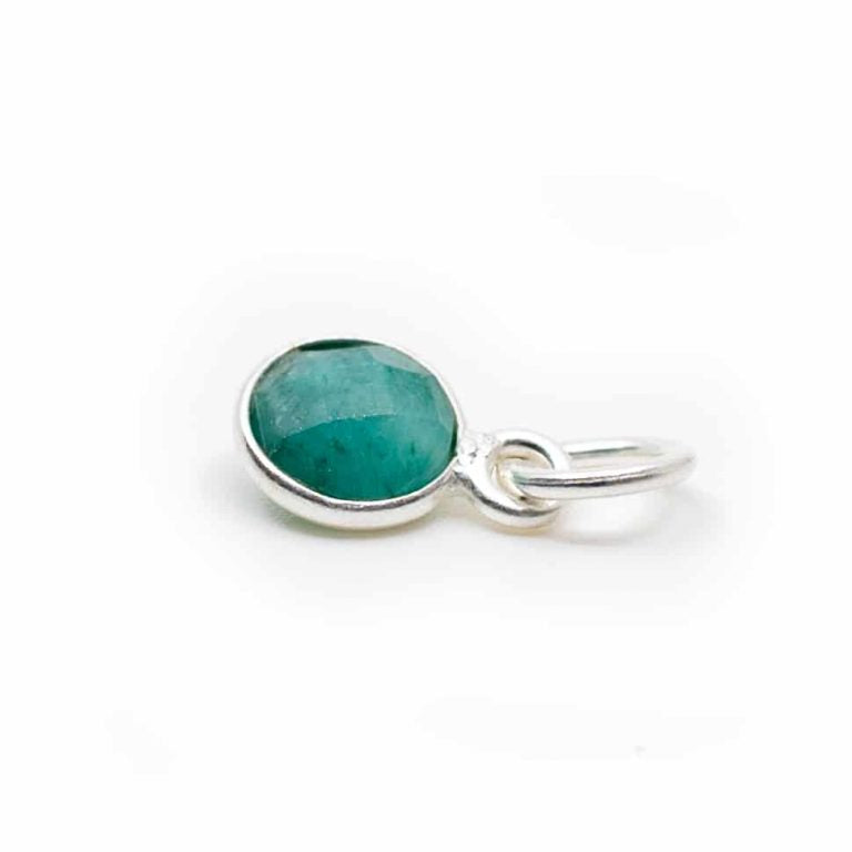 Edelsteen hanger voor ketting geboortesteen mei smaragd - Mindfulshop - zilver